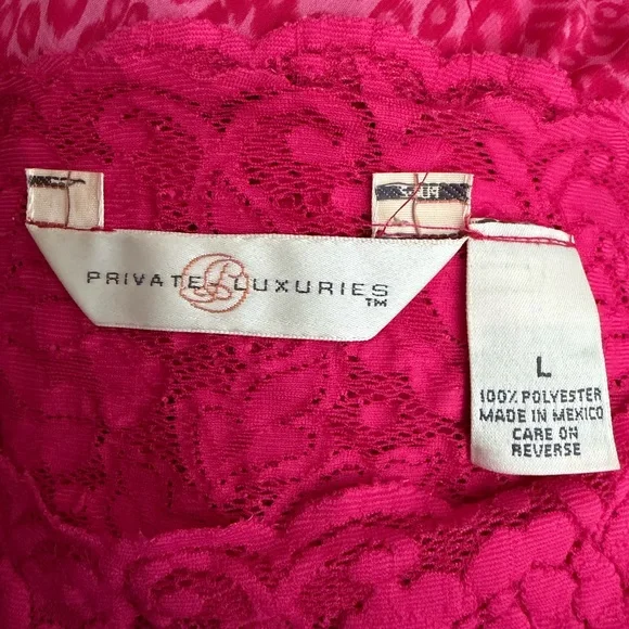 Women's Pink Lace & Leopard Print Chemise - Picture 5 of 8